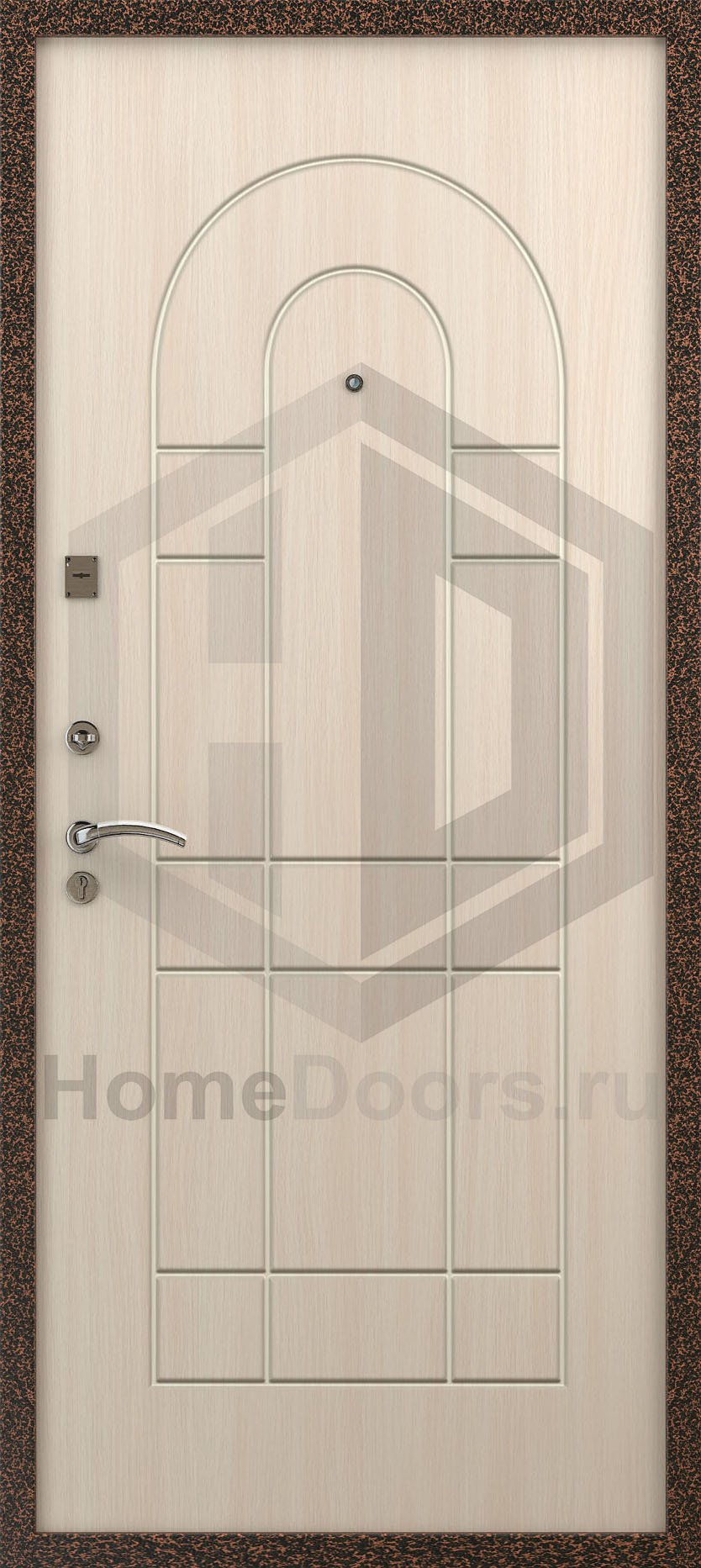 Входная дверь цвет белый дуб МДФ "Бали" Норд М фото